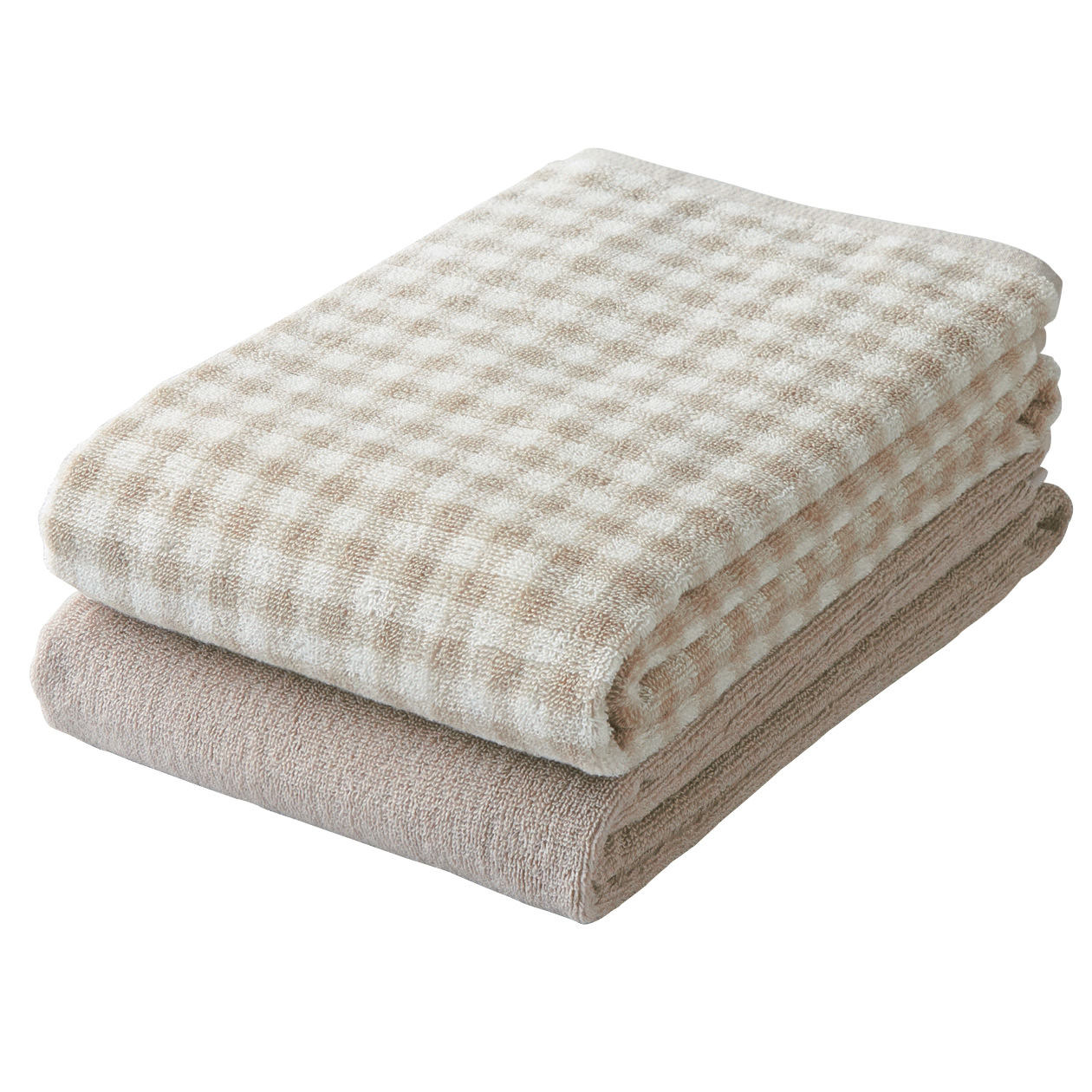 MUJI  棉格纹浴巾套装