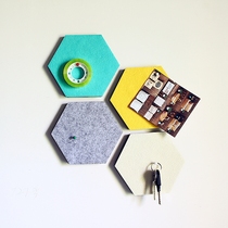 (Uncle big Ke)Korean creative wall sticker felt hexagonal storage wall sticker decorative board free combination