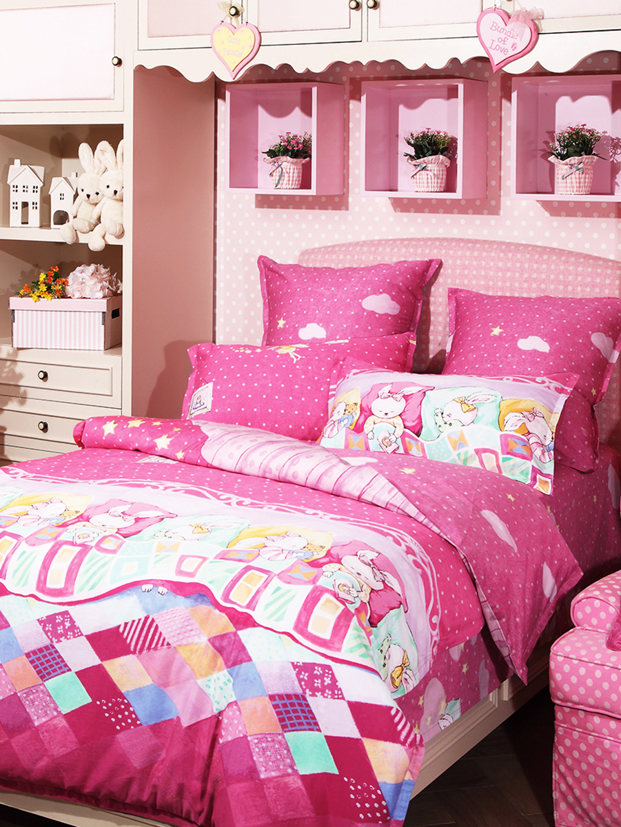 Luolai Kids/罗莱儿童 甜美的梦全棉四件套1.2米床