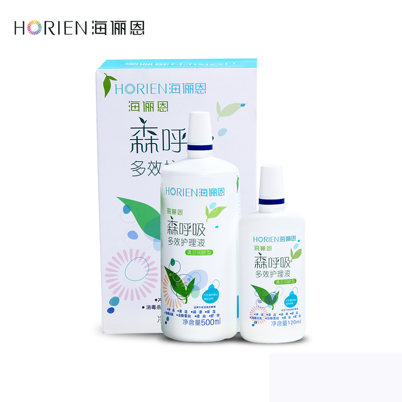 海俪恩森呼吸隐形眼眼镜护理液500ml+120ml  清凉润眼型