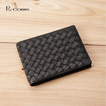 Europe and the United States woven drivers license leather bag leather mens card bag multi-functional first layer cowhide womens driving license bag