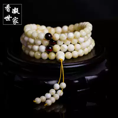 Boutique unopened white Beeswax bracelet 108 Buddha beads White bone white flower wax fragrant beeswax bracelet