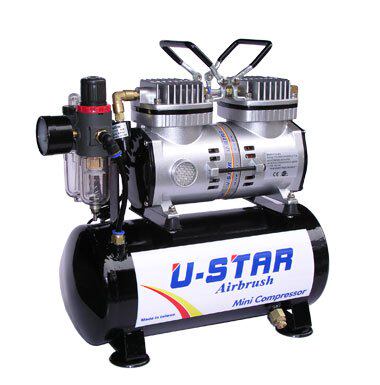 U-Suda U-STAR Tool U-602G Dual Cylinder Air Pump with Air Tank