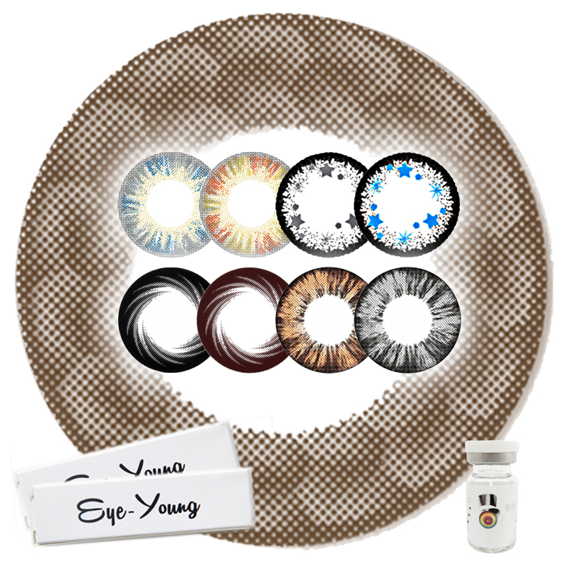 爱漾Eyeyoung美瞳混血年抛钻石梅花冰眸彩色近视隐形眼镜1片装