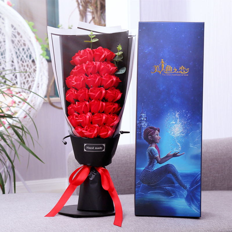 Romantic Birthday Gifts Girls Special Send Friends Lover Soap Rose Soap Flowers Bouquet Gift Box Wedding Anniversary