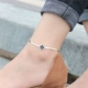 Phiên bản Hàn Quốc mạ vàng hồng 18K màu vàng vòng chân vàng nữ dây đỏ chuông thủy triều cá tính sinh viên thép titan ác thần chống nhỏ - Vòng chân