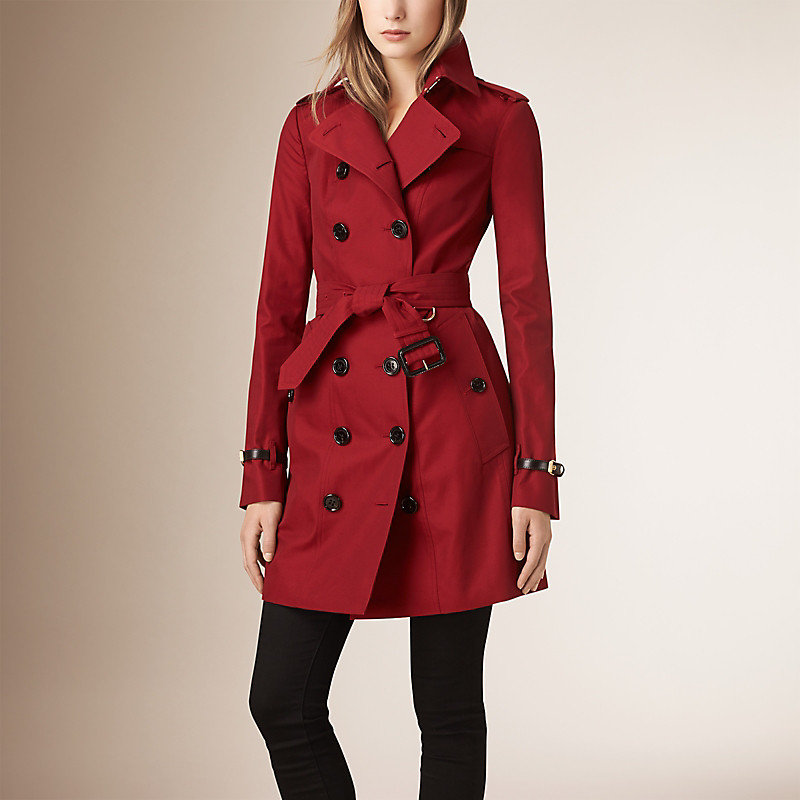 BURBERRY/博柏利皮革饰边棉质嘎巴甸 Trench 风衣 39944431