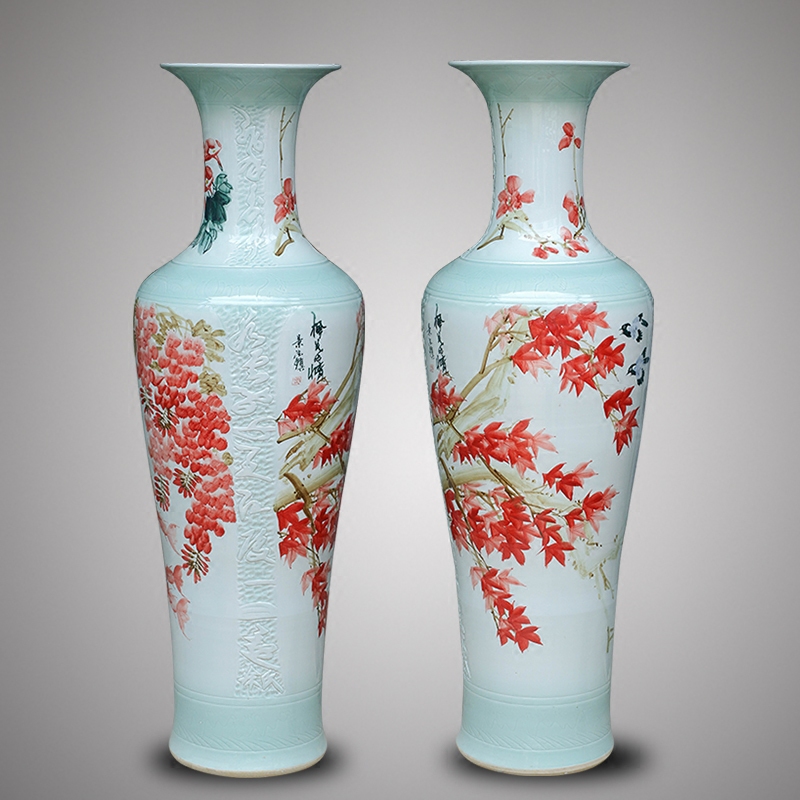 Jingdezhen ceramic hand - made vase of large modern classical Chinese style living room TV ark, porch housewarming gift