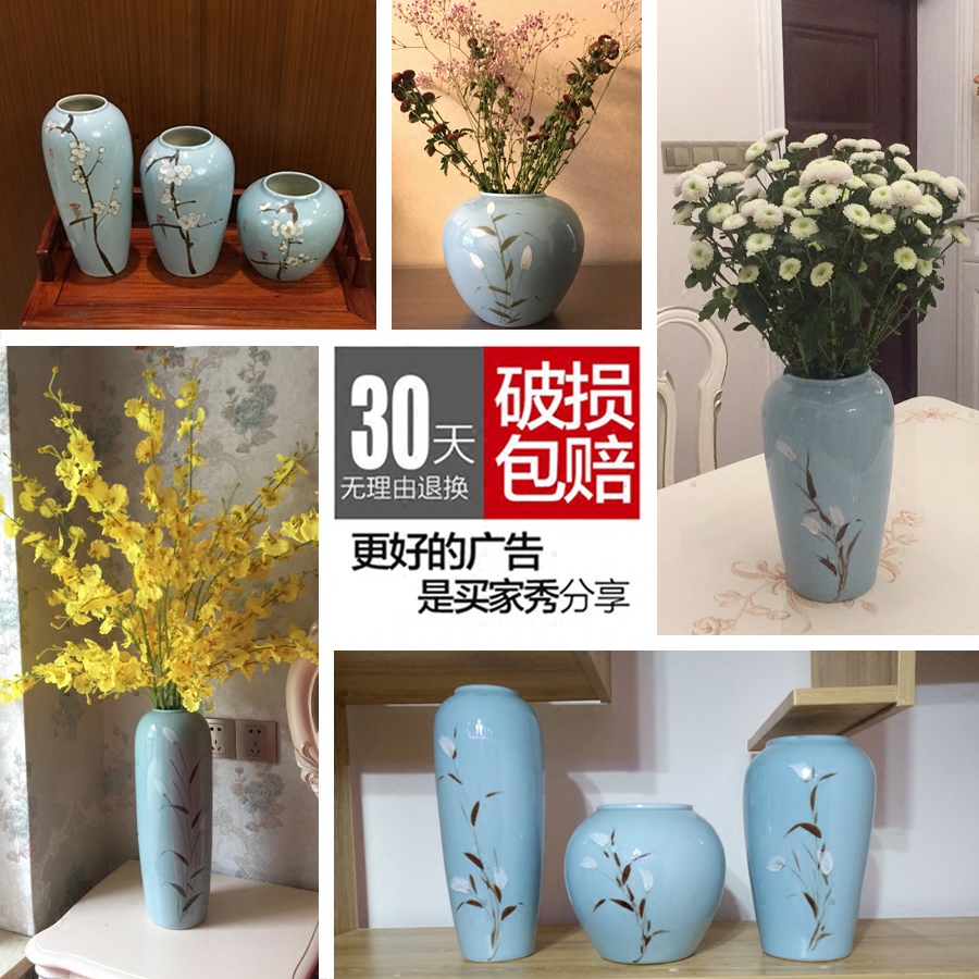 Jingdezhen dry flower vases, ceramic furnishing articles flower arranging Chinese I and contracted creative home sitting room adornment porcelain