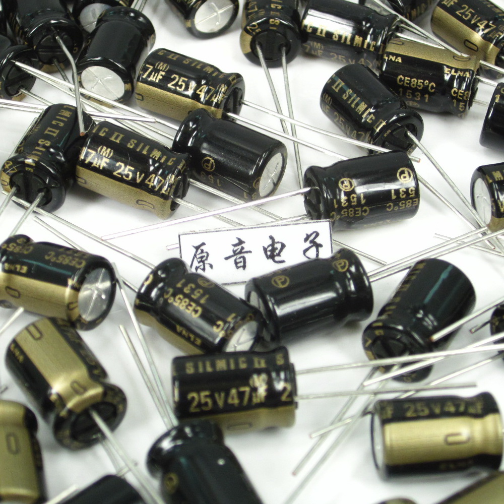 Imported original new ELNA INA top pole SILMICII silk film 47UF25V audio special electrolytic capacitor