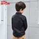 Quần áo bé trai quần áo sơ mi dài tay cotton mỏng 2018 xuân hè mới lớn áo sơ mi đen trẻ em quần áo trẻ em Áo sơ mi