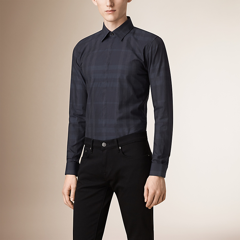 BURBERRY/博柏利修身剪裁格纹衬衫 39751701
