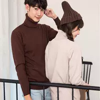 Áo len dày cổ cao mùa đông nam cotton đôi mẫu áo len nam và nữ 17 mùa thu áo len mỏng mới của Hàn Quốc áo hoodie nam