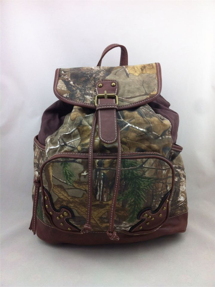 Scott Wilson bag foreign trade new Realtree camouflage casual canvas buckle drawstring back backpack backpack student bag