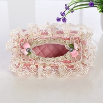 Cute lace hanging car towels cover visor paper towel cover car cloth art paper towel box pumping paper cover