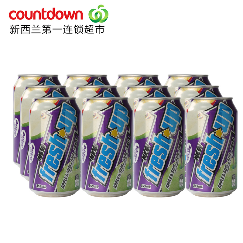 Fresh Up 新西兰苹果+夏季水果混合果汁355ml*12罐饮料