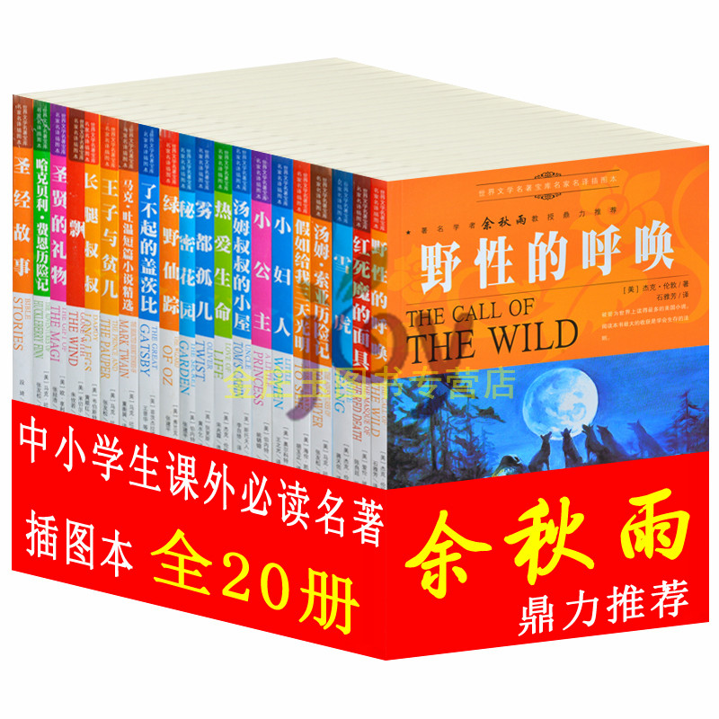 20册世界名著书籍全套装青少年版正版小说初中小学生课外书3-6年级儿童书籍8-12-15岁读物野性的呼唤 小公主 秘密花园 绿野仙踪