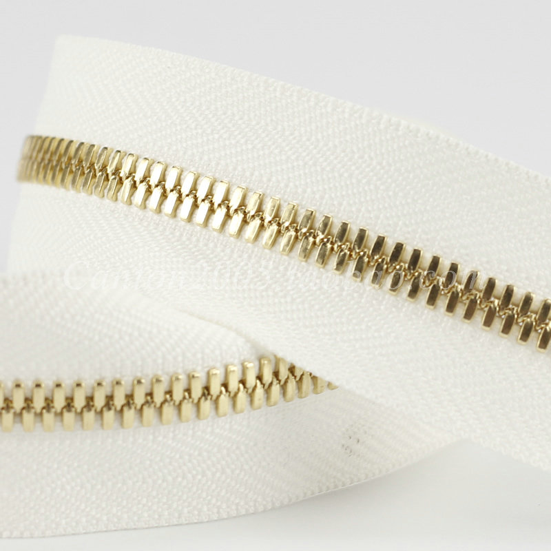 Japan 5 EX Series corn tooth bidirectional metal pull chain 5SGWOG #030 This white cloth