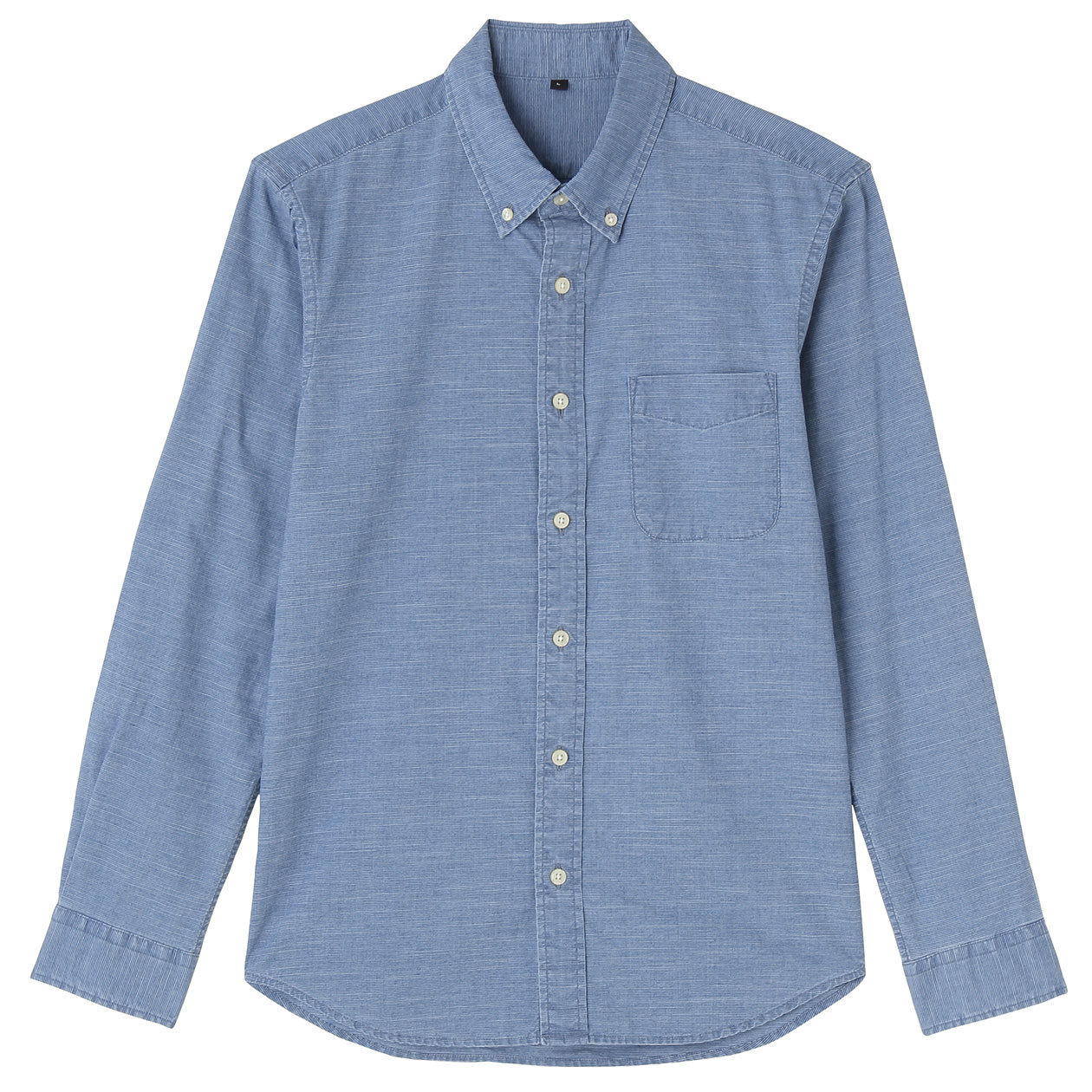 无印良品 MUJI 男式 靛蓝染色棉格子纽扣领衬衫