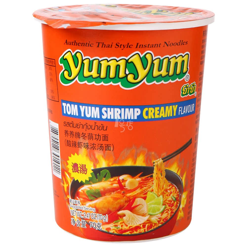 养养 yumyum冬荫功面 酸辣虾味浓汤面 70g 杯面装