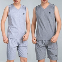 Quần áo thể thao tay áo mùa hè nam trung niên mỏng cha mặc mùa hè trung niên quần short vest vest thể thao - Thể thao sau bộ thể thao nam đẹp