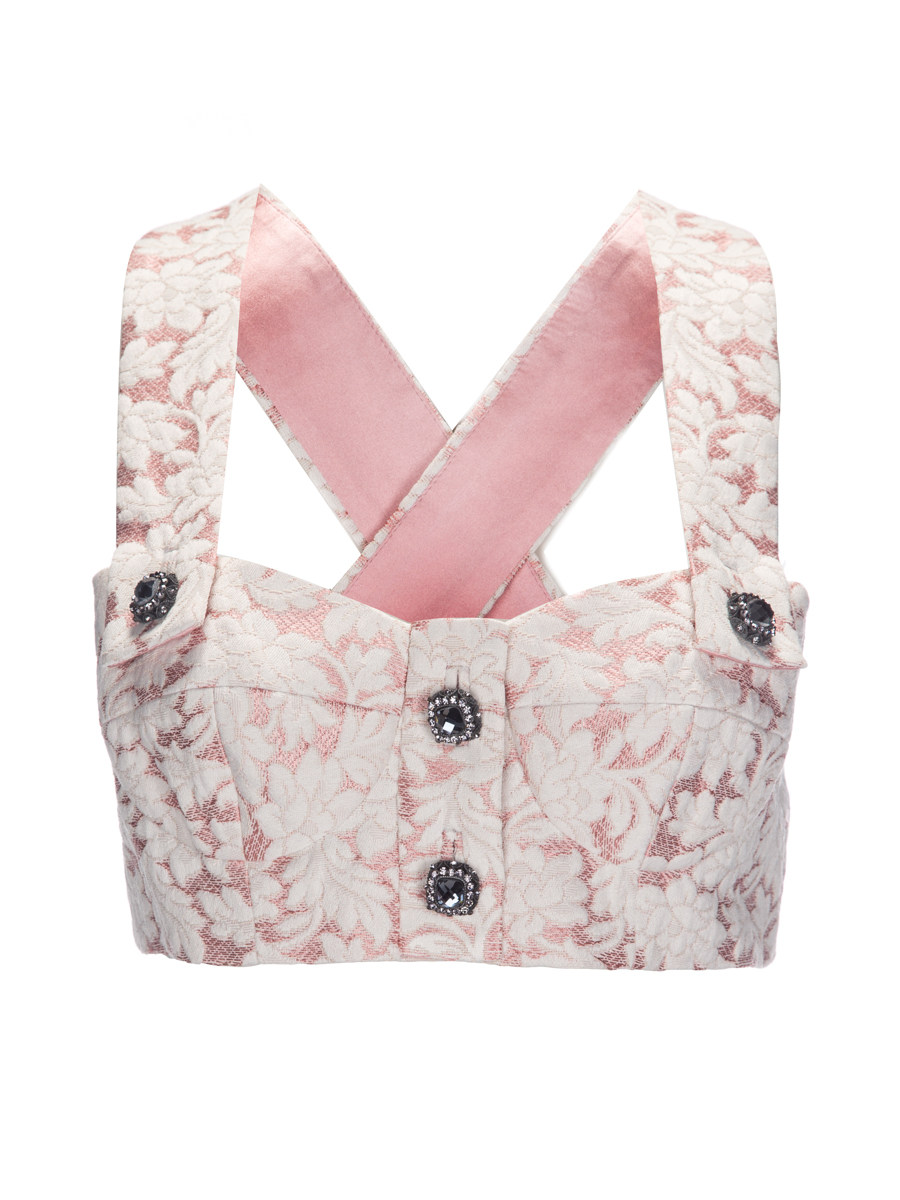 Dolce&Gabbana 浅粉底蕾丝提花胸衣