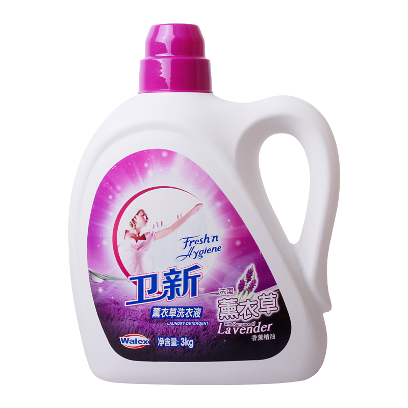 威露士出品 卫新薰衣草洗衣液3kg 衣物护理洗涤清洁剂无磷正品