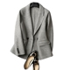 Xi huyện hai mặt cashmere áo khoác ngắn nữ mẫu chec nhỏ phù hợp với kẻ sọc phù hợp với áo khoác hai mặt phù hợp với nữ áo blazer nữ đẹp Business Suit