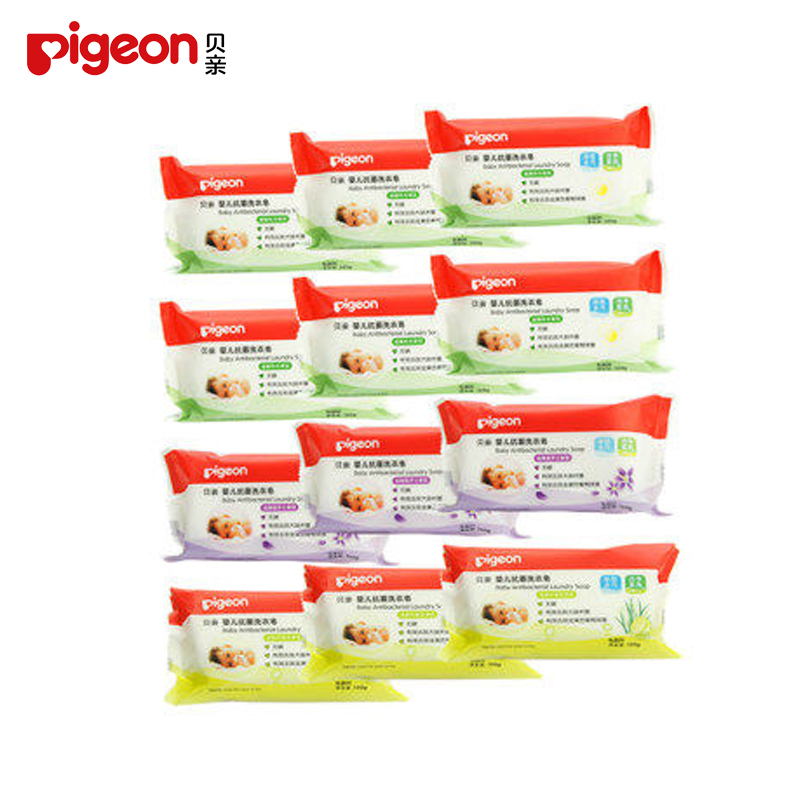 贝亲洗衣皂 抗菌婴儿洗衣皂120g*12块装 儿童洗衣皂bb皂 宝宝肥皂