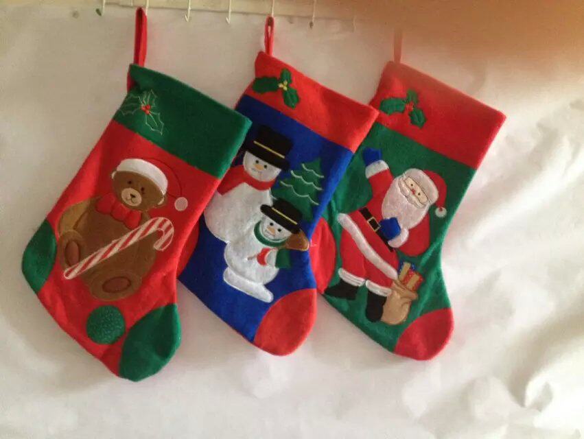 Christmas Ornaments Christmas Socks Santa Gift Bag Embroidered Adult Children Candy Socks Gift Bag