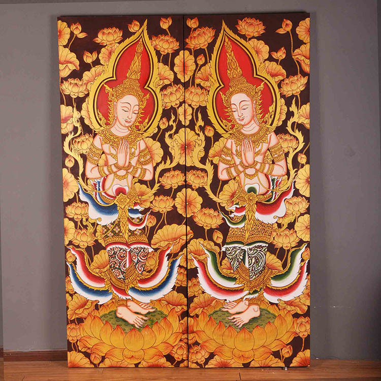 Thai characteristic hand-painted Buddha decorative murals Southeast Asian home decoration crafts murals