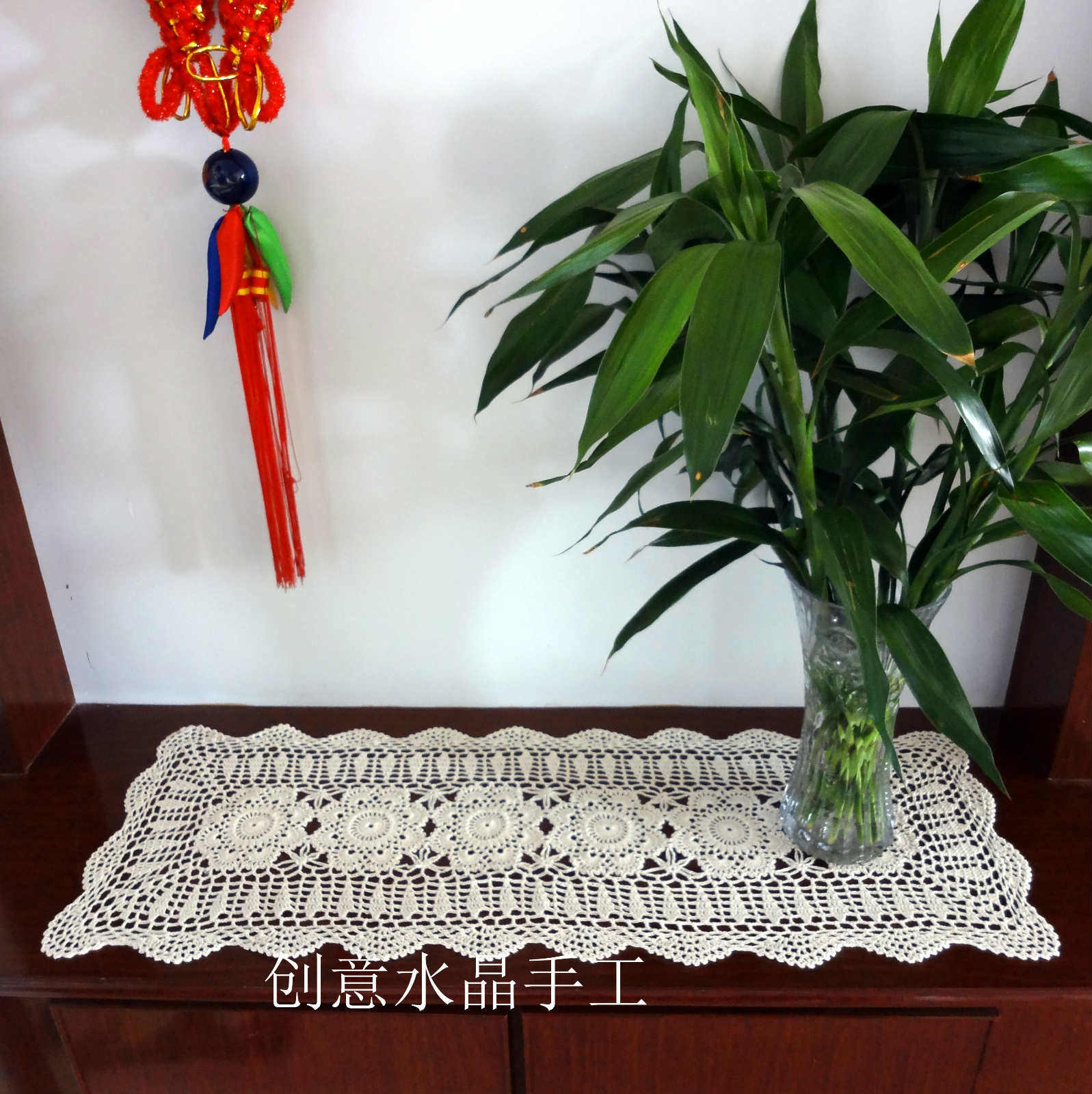 Traditional handicraft crochet weaving Retro pure cotton Hollow pastoral style Table flag Coffee table towel Custom sofa cushion, etc.