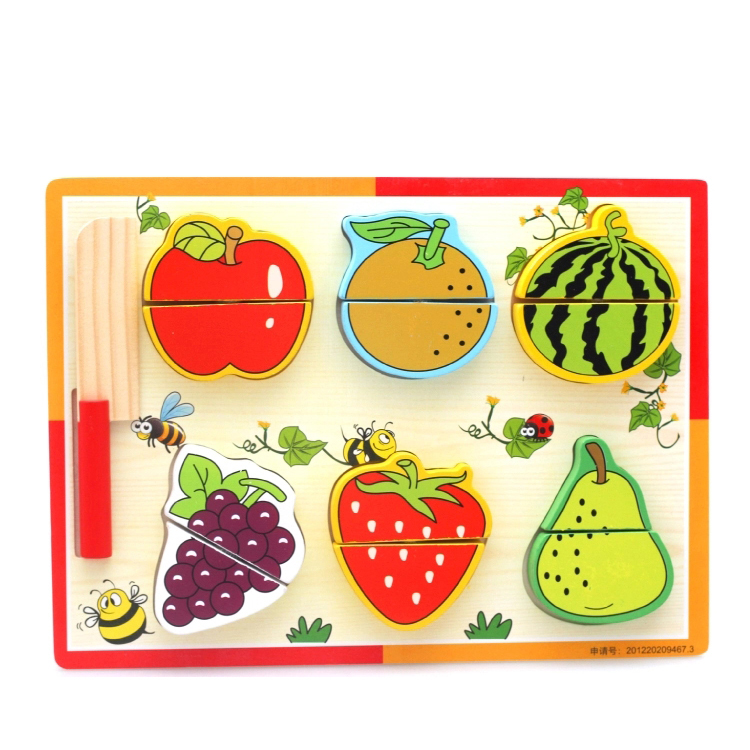 Fruits and vegetables cut to see cut music to play home wine wooden children's educational toys to cook and cook