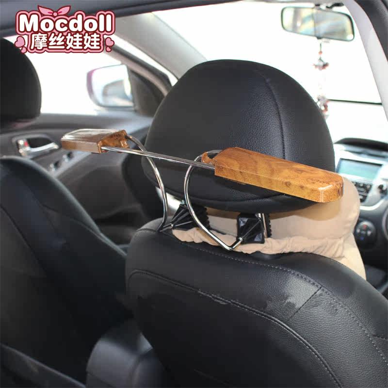 摩丝娃娃汽车可伸缩可爱车载多功能衣架车用不锈钢挂衣服椅背衣架