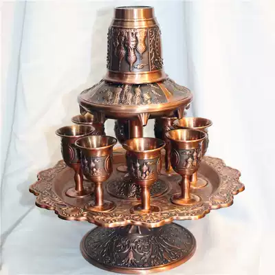 Russian copper wine divider European style Pakistani bronze ware Indian tableware holiday gift EX574