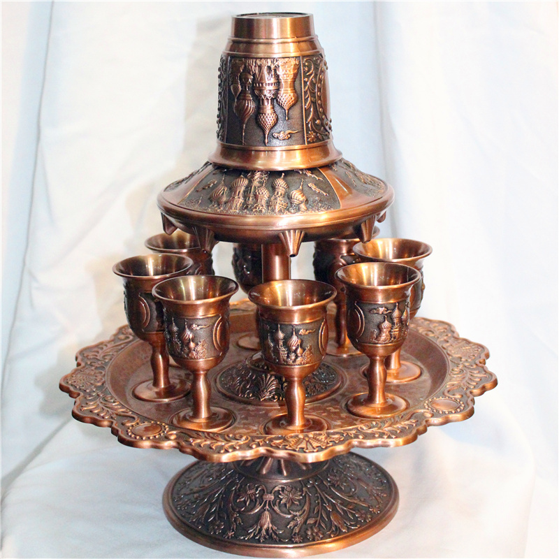 Russian Red Copper Wine Dispenser European Style Pakistani Copperware Indian Tableware Holiday Gift Ex574