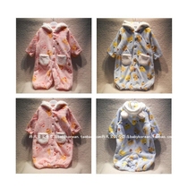 Japan foreign trade original single baby day single coral velvet one-piece romper sleeping bag dual-use baby full moon 100 days autumn and winter