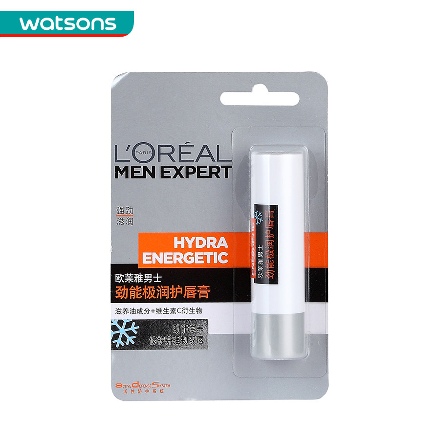 【屈臣氏】欧莱雅男士劲能极润护唇膏3.5克loreal