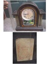 Public-private partnership Xiangqiu table clock Tianjin public-private partnership clock Landscape glass oil painting four columns with copper edges