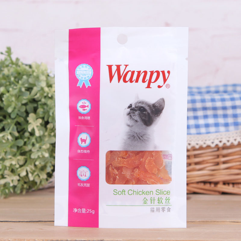 宠物零食猫咪零食 顽皮纯肉猫零食金针软丝25g*5 香软鸡丝猫零食