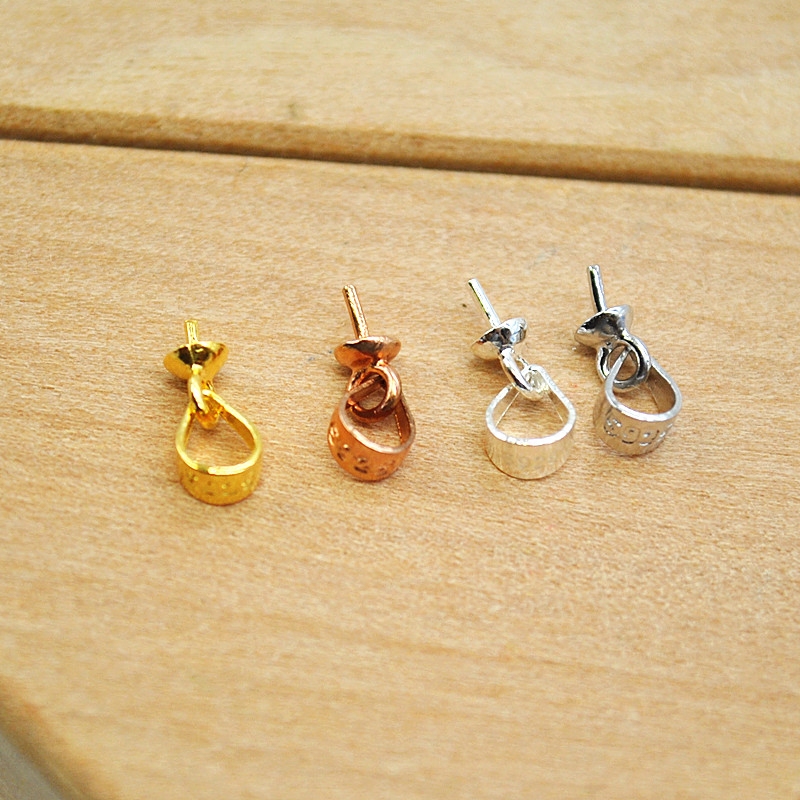 S925 Plated silver plated plated gold ball needle 3mm melon buckle stick accessories DIY pendant accessories
