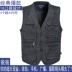 Áo vest nam trung niên mùa xuân và mùa thu cotton nhiều túi cỡ lớn chụp ảnh câu cá vest nam trung niên vest