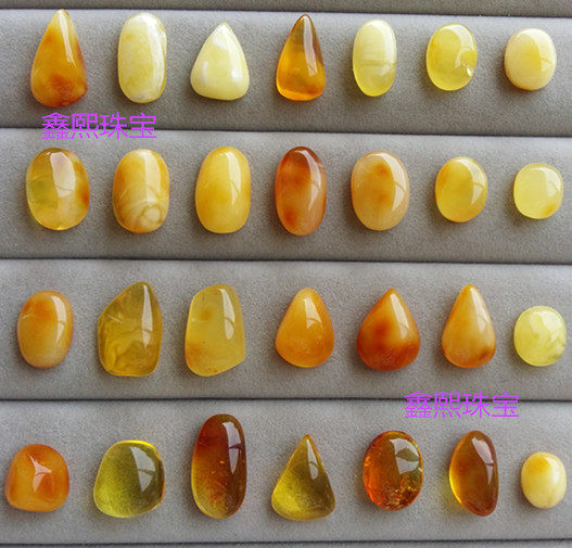 Wholesale pure hand polished without baking color No optimised natural amber honey wax nude stone can be processed with ring pendant