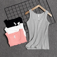 Thêm phân bón XL ren vest nữ mùa hè lấy màu cotton rắn vest vest đáy ngắn chất béo mm nhỏ sling quần áo nữ