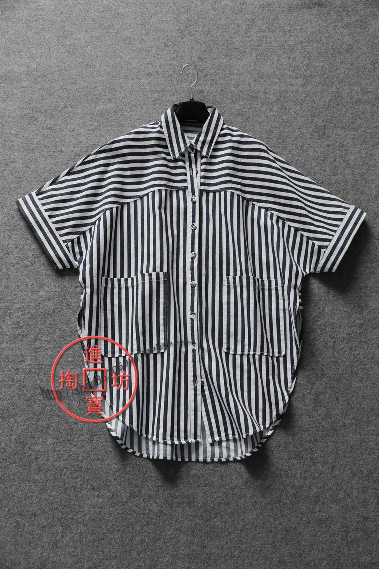 036A 0405oversize Fan large loose Type of partial thick color Velotine with long version of the arched open fork shirt