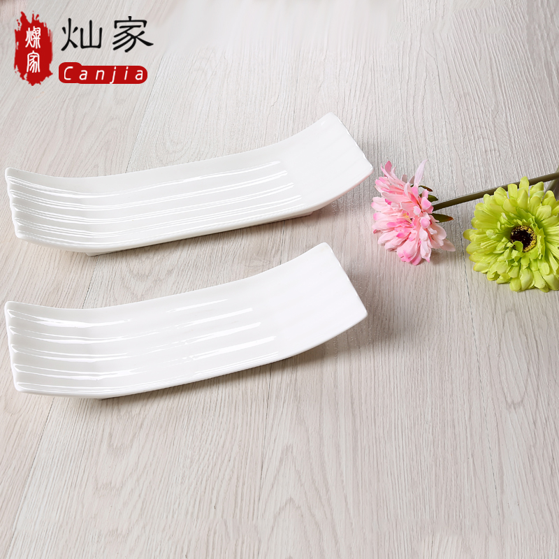 Creative rectangle ceramic western pastry cake plate plate plate plate sushi plate hotel supplies household utensils