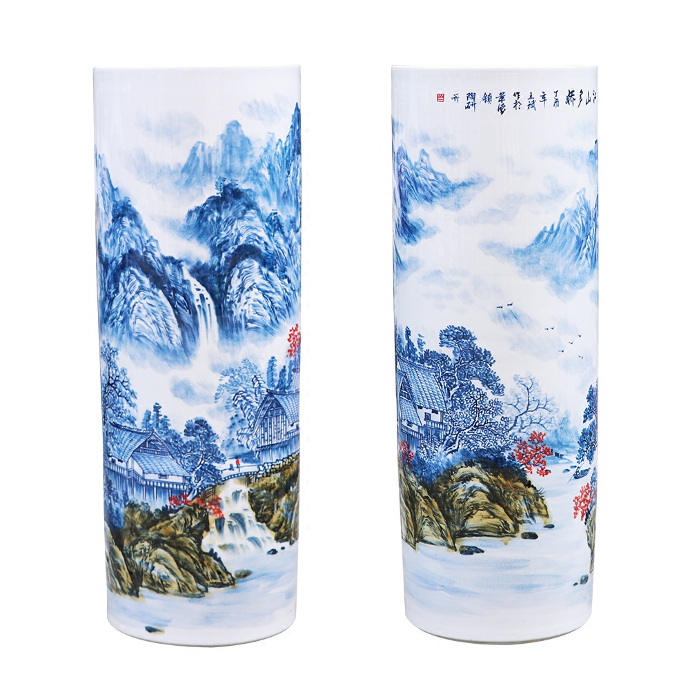 Jingdezhen ceramics hand - made big vase furnishing articles large sitting room ground quiver TV ark, decorative arts and crafts