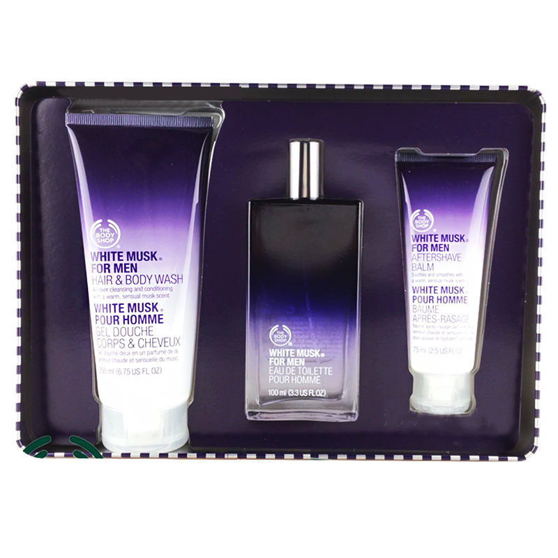 The body shop/美体小铺白麝香男士礼盒（香水+洗发沐浴+须后膏）