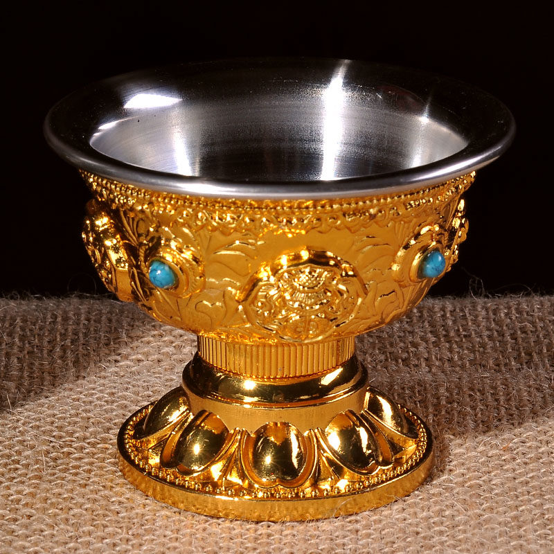 Nepalese craftsmanship pure copper-gold eight auspicious eight for a cup of eight for a bowl water supply cup