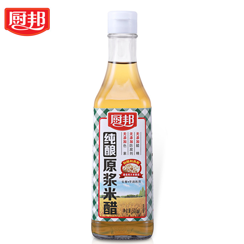 【天猫超市】厨邦纯酿造原浆米醋瓶装500ml无添加白醋食醋调味品